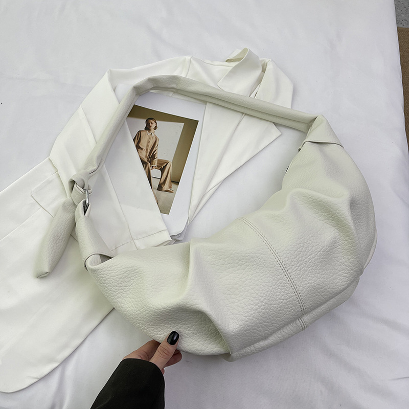 Free shipping designer Korean Style INS Large Capacity Retro Soft Leather Wrinkled Dumpling Bag Lazy Style Casual Versatile Horn Single Shoulder Bag C