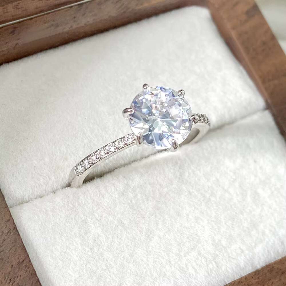 Hot Sale Classic Moissanite Ring S925 Inlaid High Quality 18K Gold Plated Fine Jewelry for Women