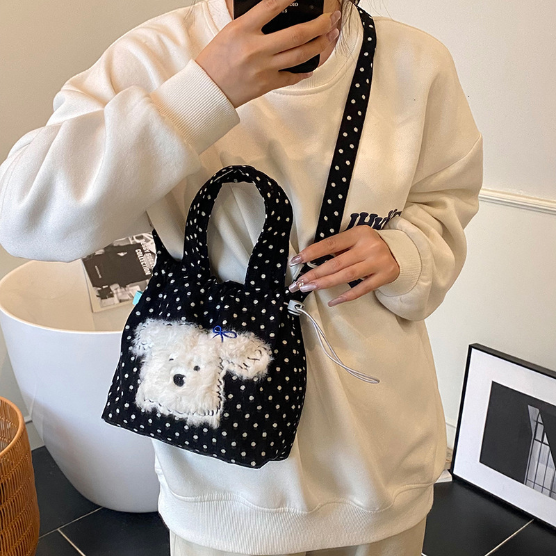 Free shipping designer Summer High-End Commuting Phone Crossbody Bag Small Bag for Women 2025 New Versatile Cute Embroidered Drawstring Canvas Bag