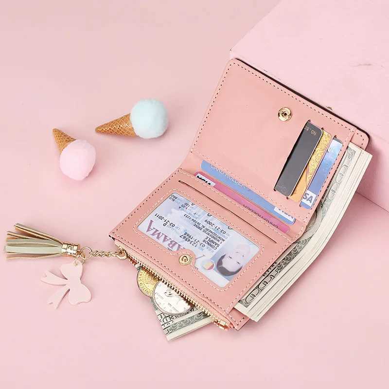 Cute PU Leather Short Wens Wallet Fem Small Zipper Coin Purses Mey Bags for Student Girls Holder Hasp Cluh Y250707