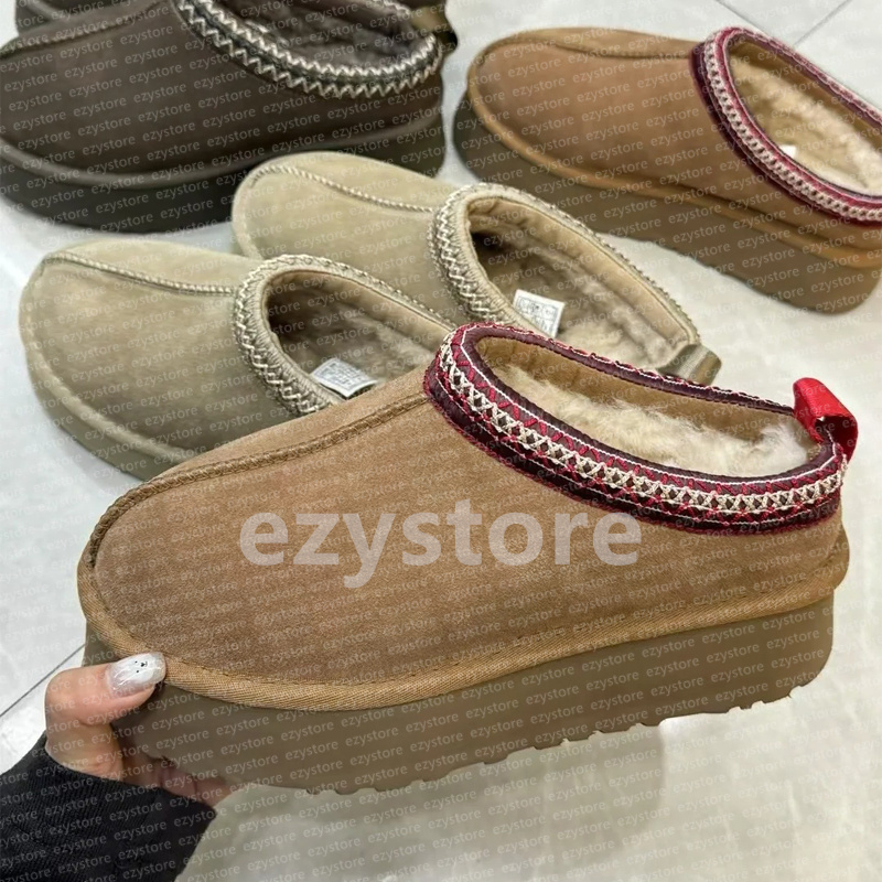 Tazz Slippers Tasman Fur Slides Designer Classic Ultra Mini Mustard Seed Slip-on Les Petites Suede Wool Blend Comfort Flat Winter Mules Suede size 35-43