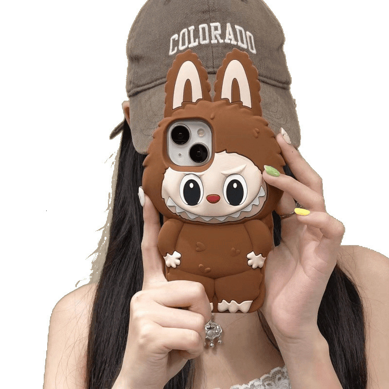 Cartoon Cute 3D Labubu Plush Doll Apple Compatible/Phone Case ddmythur