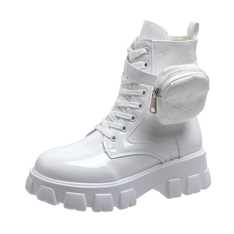 Female designer boots ankle Martin boots and nylon boots combat boots nylon cloth attached to ankle strap thick soled boots