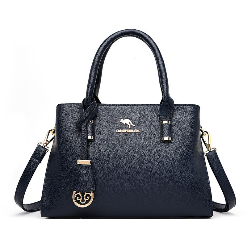 Free Shipping Lanzhi Xin Kangaroo 2025 Designer's New Fashionable Multifunctional Soft Leather Large Bag Shoulder Bag Middle-aged Mother Bag Wome