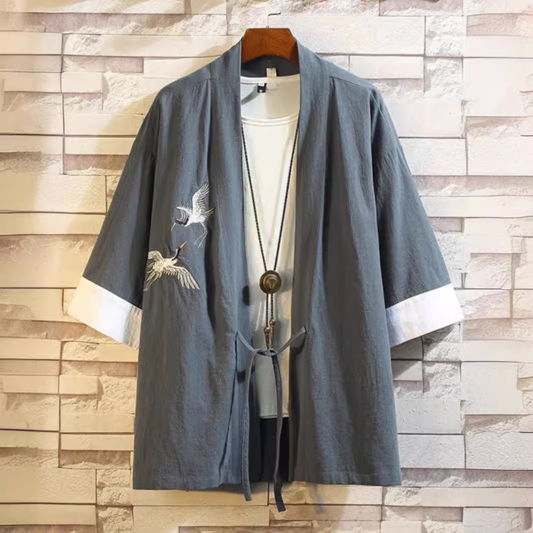 Chinese Style Linen T-shirt For Designer Short Sleeves Men Summer Ancient Style Dao Robe New Chinese Style Tang Suit Hanfu Plus Size Cotton Linen Embr