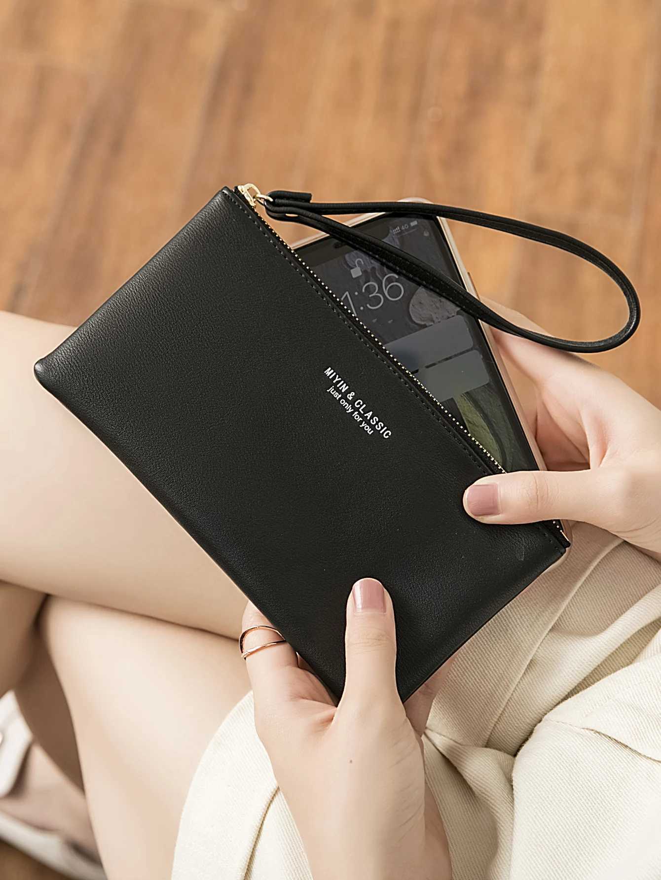 New minimalist zipper coin wallet high-quality PU leather small storage bag thin wallet handbag Y250707