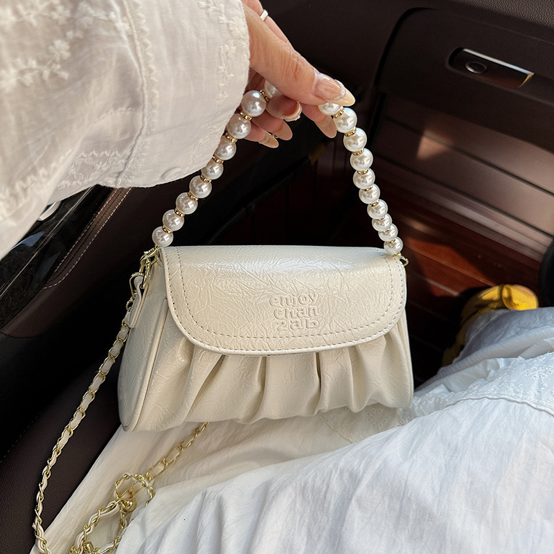 Free shipping designer High-End Niche Pleated Small Bag Women Chain Crossbody Bag 2025 Summer New Fashion Versatile Stylish Shoulder Bag
