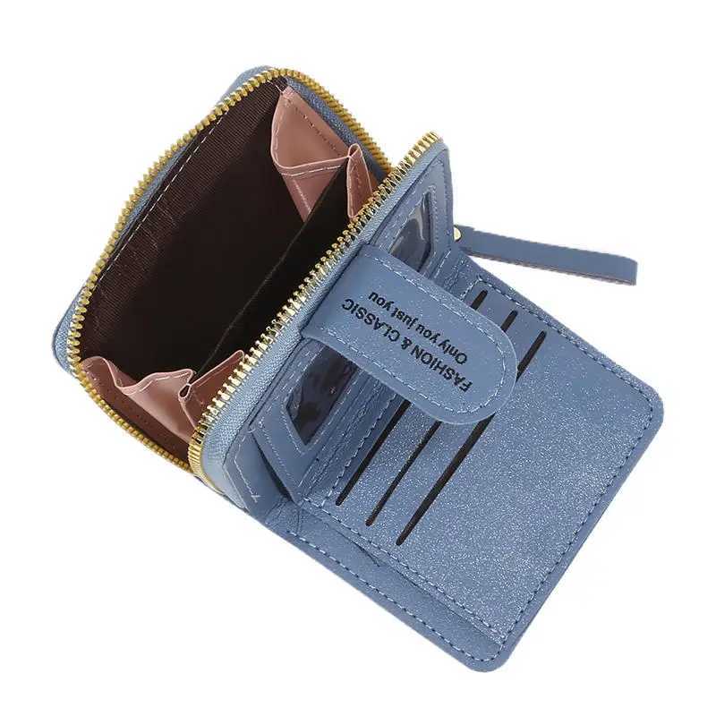 Short Wallet For Wen 2025 Fi Simple New Large Capacity Versatile Color Cluh Zipper Buckle Coin Purse Women Bag Y250707