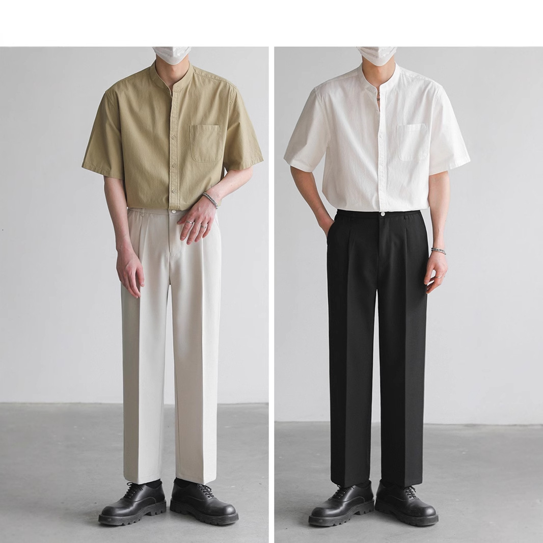 New Chinese Style Designer Short Sleeves Stand Collar Short Sleeve Shirt For Men 2025 Summer Trendy High-end Striped Half Sleeve Shirt