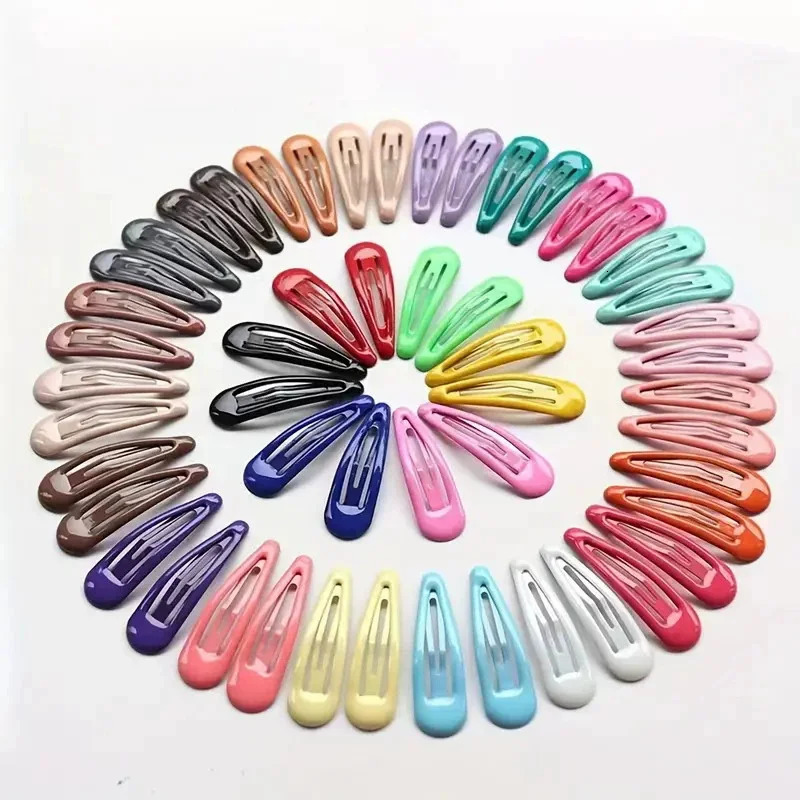 1050Pcs Snap Hair Clips Candy Color Glossy 5cm2in No Slip Metal Pins Barrettes Accessories for Baby Girls Hairpins 250703