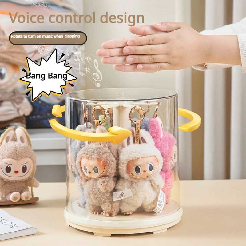 Labubu Hanging Ornament Display Box Transparent Rotating Labubu Plush Toy Doll Figurine Blind Box Storage Display Stand L250705CRU8