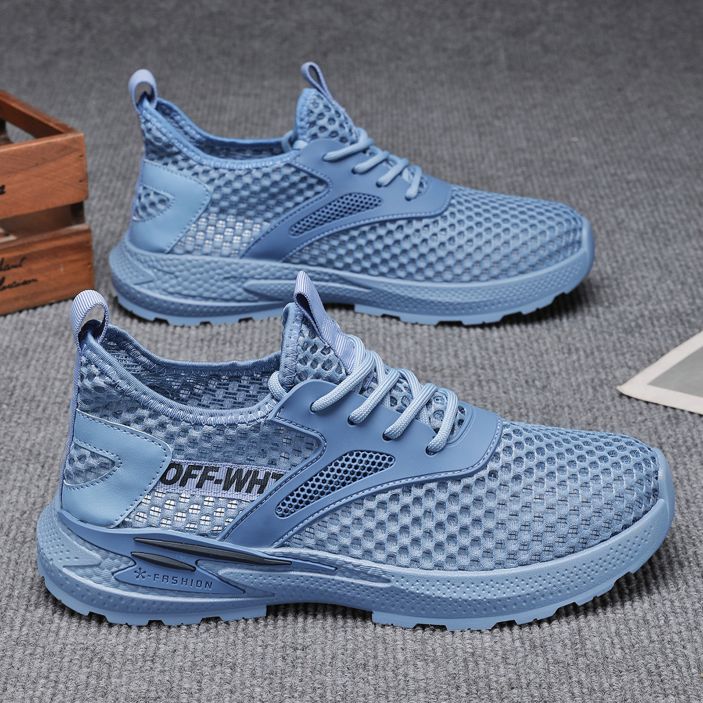 Summer New Breathable Hollow Mesh Men's Trendy Versatile Shoes Sports Casual Dad Sneakers