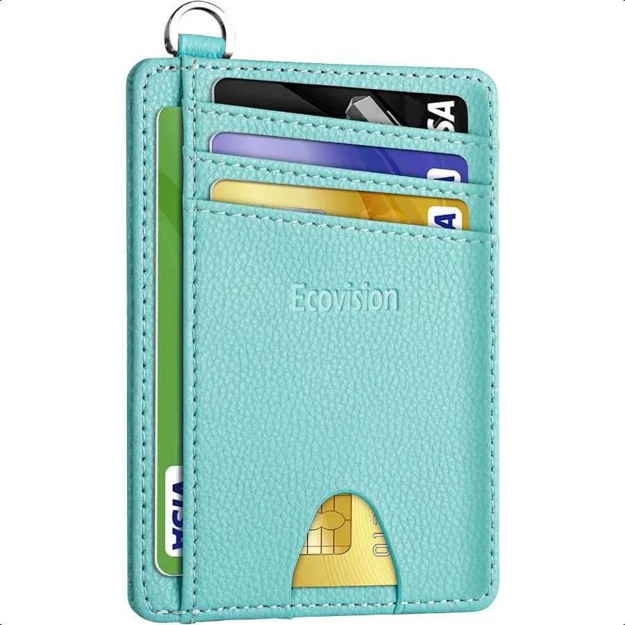 Slim Minimalist Frt Pocket Wallet RFID Blocking Wallet Holder with Detachable DShackle for Men Y250707