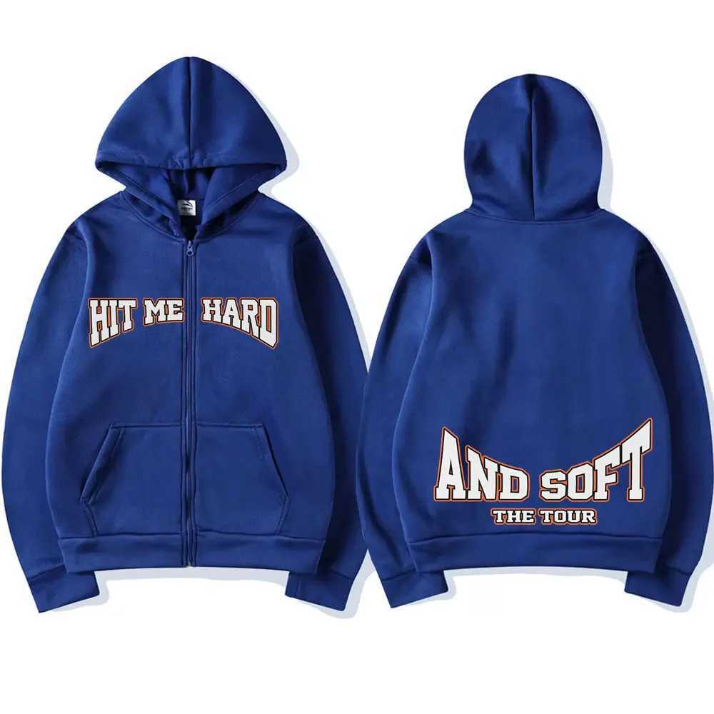 Hit Me Hard and Soft 2025 Tour Merch Zipper Hoodies Men Women Pullover Fashion Hip Hop Zip Up Hooded Sweatshirt Jacket Fans Gift Z250405