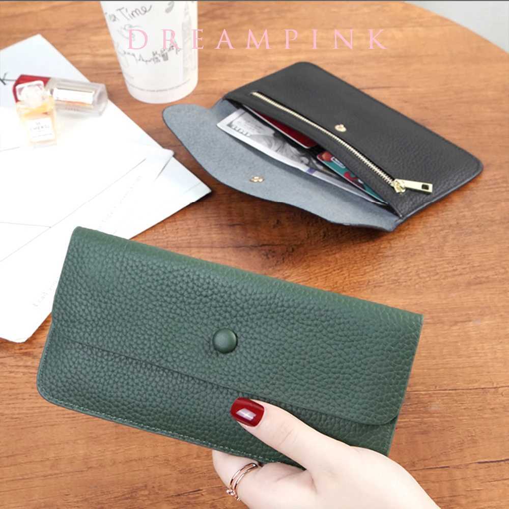 100% Genuine Leather Wen LG Wallet Luxury Solid Mey Slim Cluh Bag for Ladies Fi Cowhide ID Holder Purse Y250707