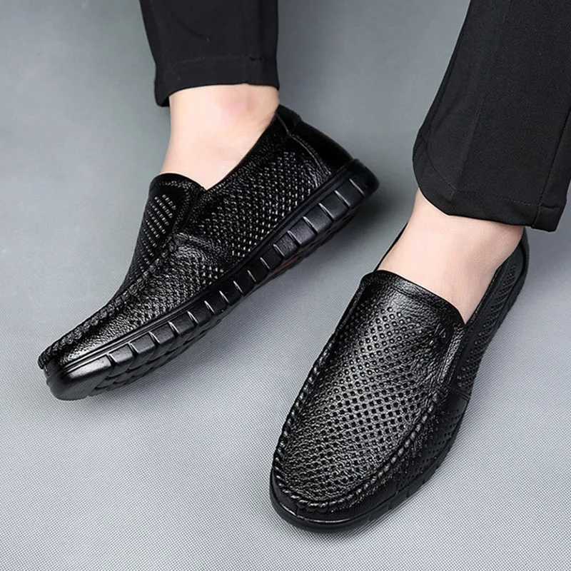 Fion Genuine Leather Shoes Men Loafers Breathable Summer Mens Casual Shoes Soft Cfortable Leather M Footwear KA3559 Y250707