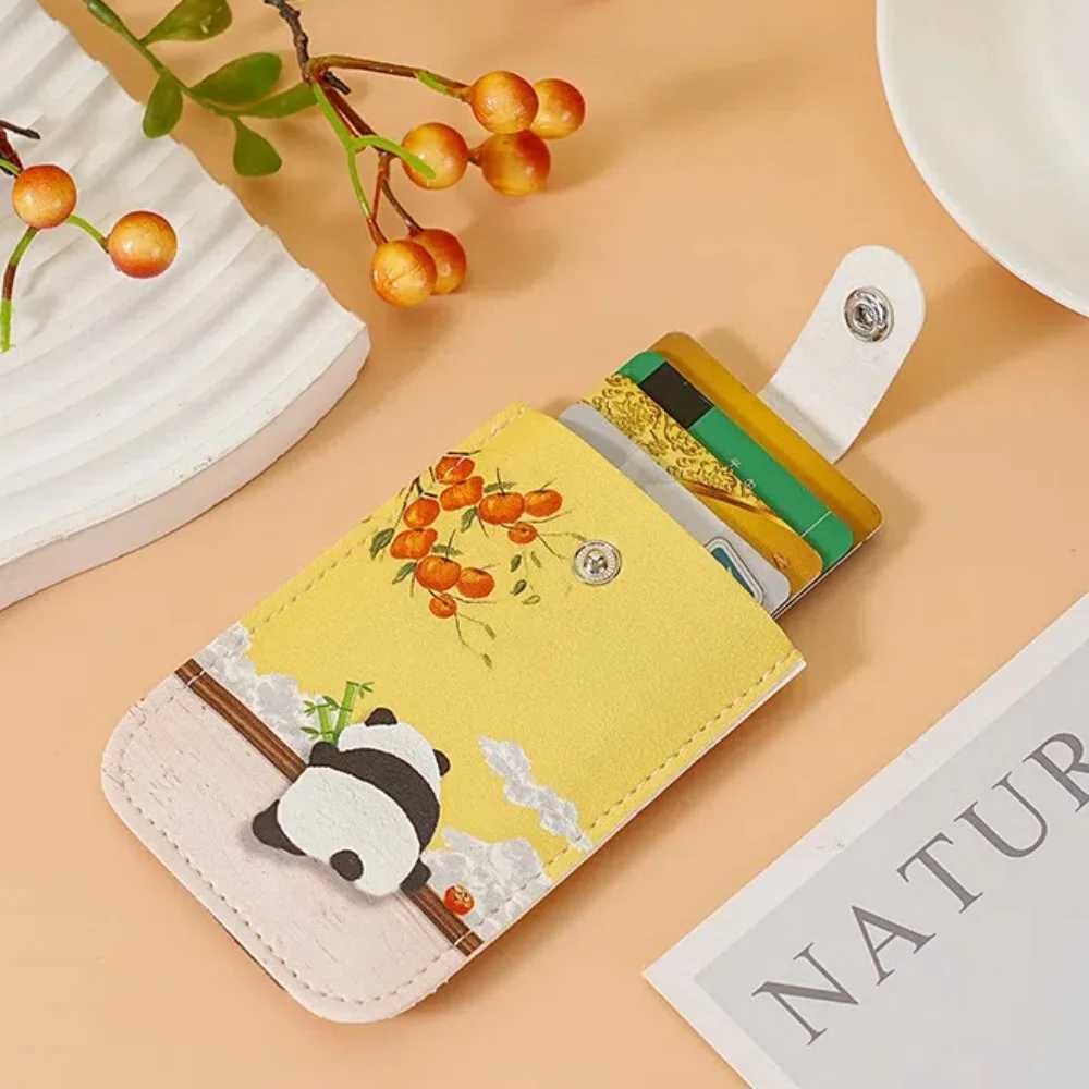 PU Leather Pl Out ID Cards Holder Pouch Thin Hasp Multi-Slot Card Bag Printed Letter Printed Y250707