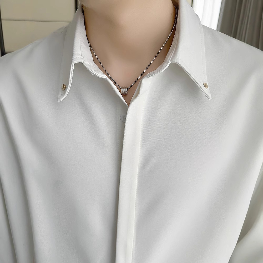 2025 Super Popular Men's Short Sleeve Designer Short Sleeves Shirt Draped Summer Ice Silk Clothing High-end Cool Seven-quarter Sleeve Hidden Butt