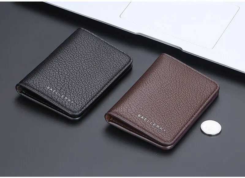 Mens Minimalist Slim Wallet PU Leather Holder Bag Frt Pocket Purse For B Gift Y250707