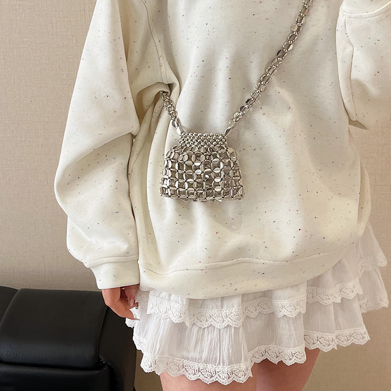 Free shipping designer High-end Fashion Woven Bag for Women 2025 New Handmade Beaded Shoulder Bag Crossbody Bag Exquisite Versatile Finished Bag