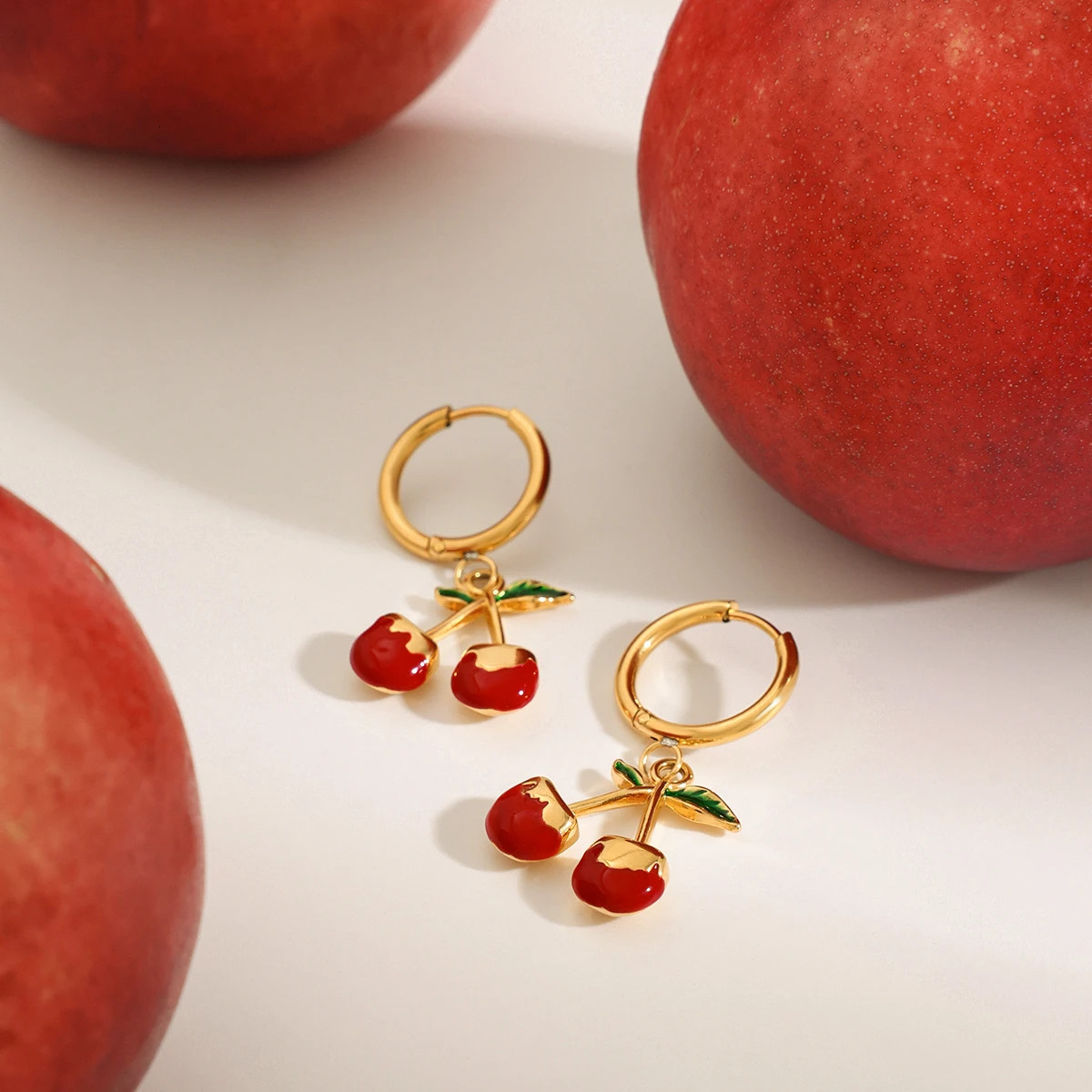 Youthway Color Sweet Cherry Drip Earrings Stainless Steel Waterproof Anti-Allergy Charm Jewelry Recommend Gift 2025 250701