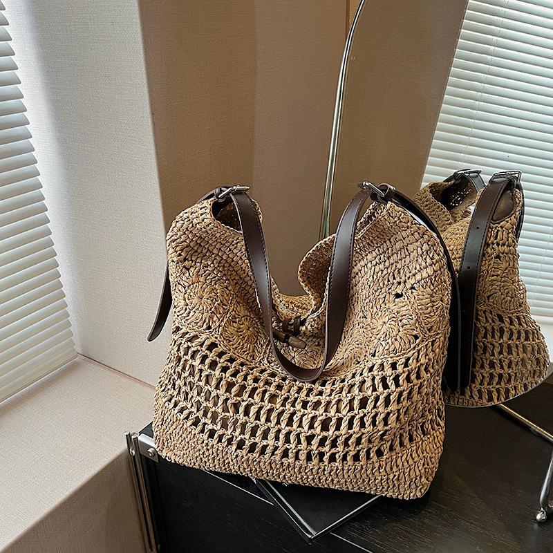 Free shipping designer Handmade Crochet Tote Bag for Women Large Capacity Summer Lazy Style Beach Bag Handbag Shoulder Bag Ins Crossbody Bag