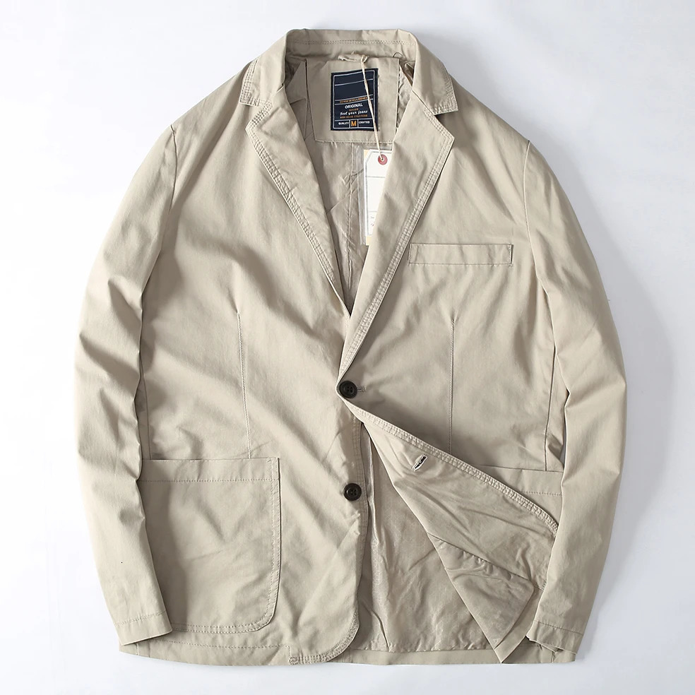 Turkey High Quality 100 Cotton Yarn Washed Breathable Autumn Mens Casual Blazer Suit Light Versatile Coats Citboys Cool 250628