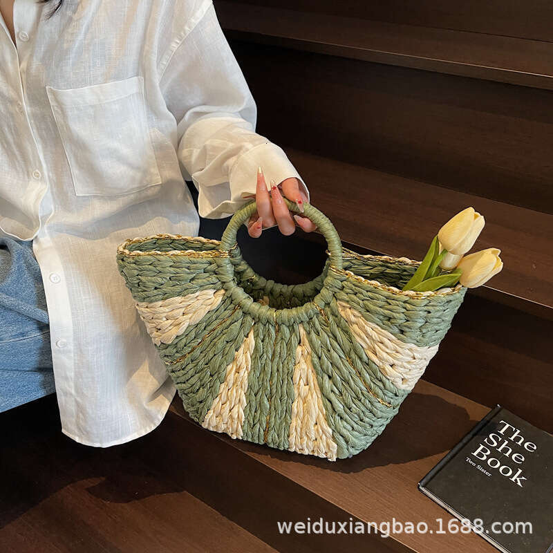 Free shipping designer bag Luxury bag Personalized New Woven Handheld Basket Bag Spring Summer Color-Block Versatile Casual Fashion High-End Feel Wome