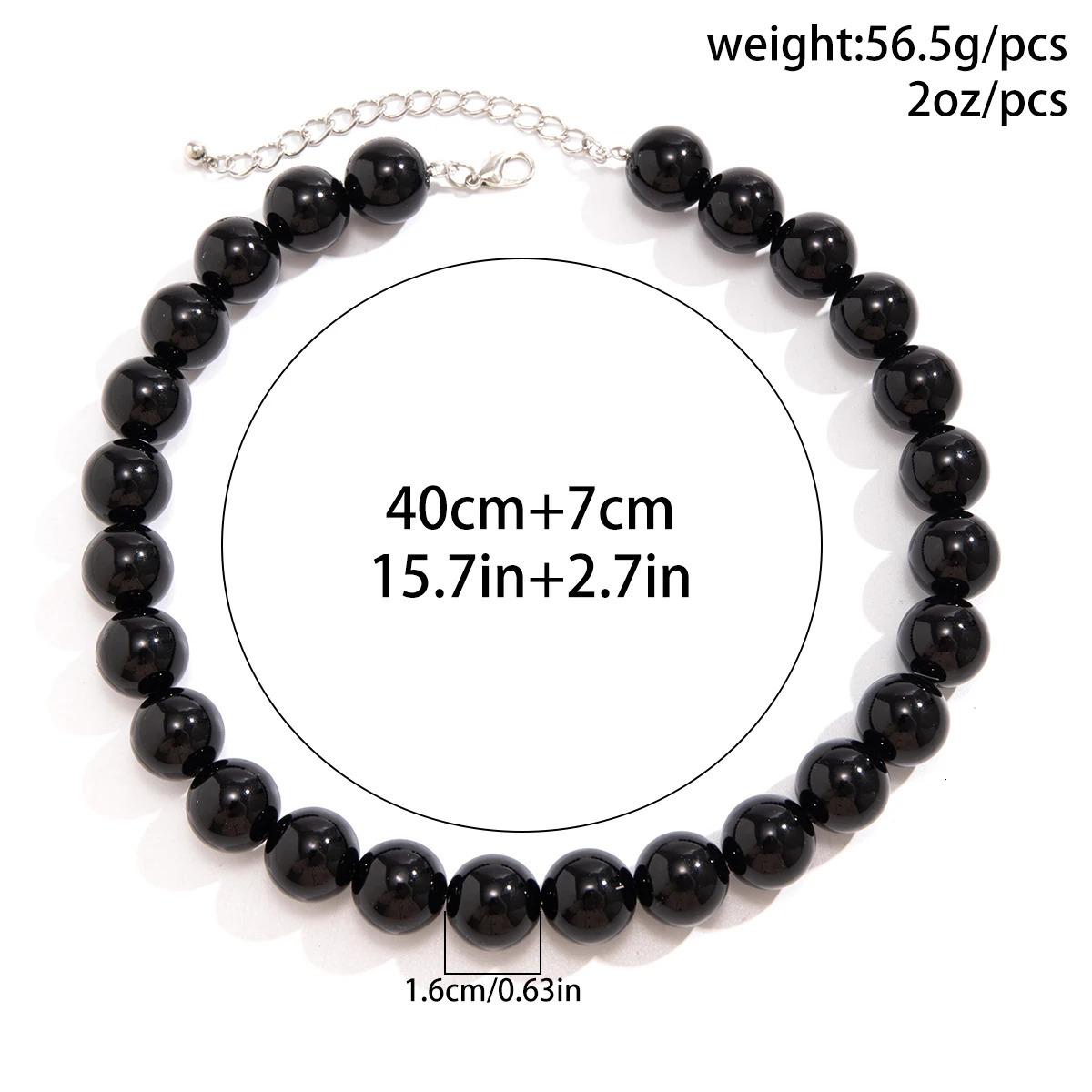 Salircon Gothic Simple Acrylic Red Black Big Ball Bead Chain Necklace Womens Y2K Korean Clavicle Trendy Party Jewelry 250704