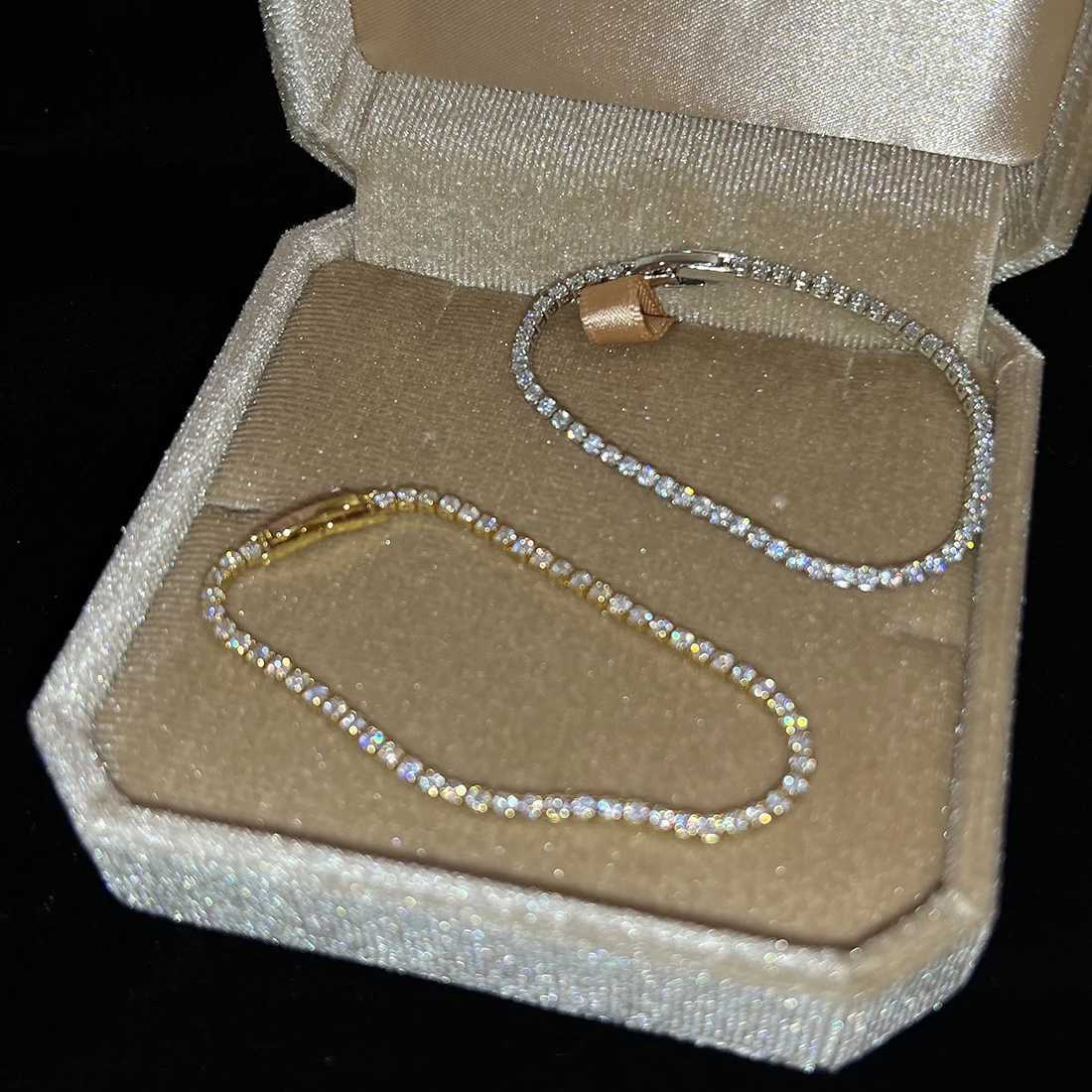 Luxury Classic Full of Rhinestones 18K Gold Plated Bracelets For Women Sparkling Simple Zircon Bracelets Jewelry Birthday Gifts XJ250707