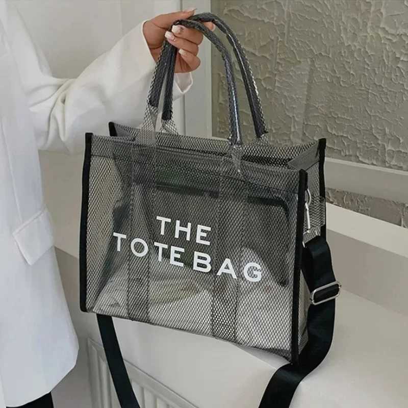 Summer The Tote Bags for Women Brand Designer Luxury Clear Beach Bag Ladies Pink Handbag Big Shopping Crossbody Totebag Hand Bag