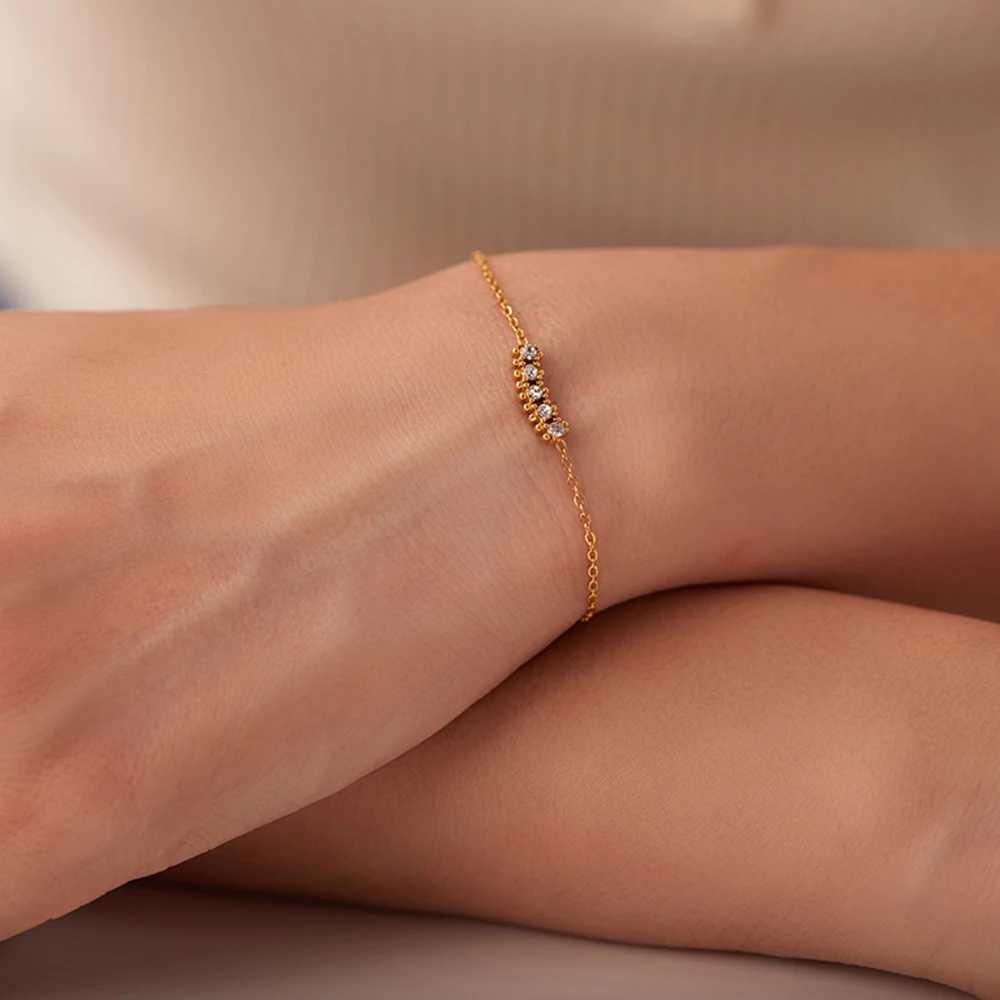 1world Maximalist Dipped With Cubic Zirconia Gemstones Stainless Steel Bracelet for Women Jewelry Gift Bracelet Waterproof Jewel XJ250707