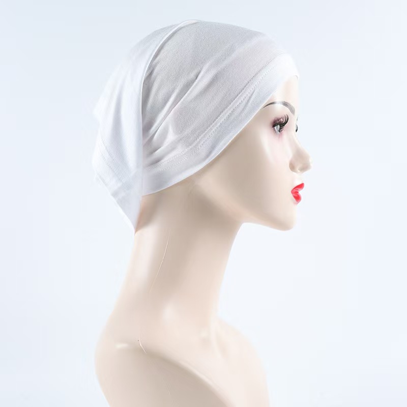 T1152 rayon jersey headscarf long scarf base cap monochrome elastic light cotton tube cap