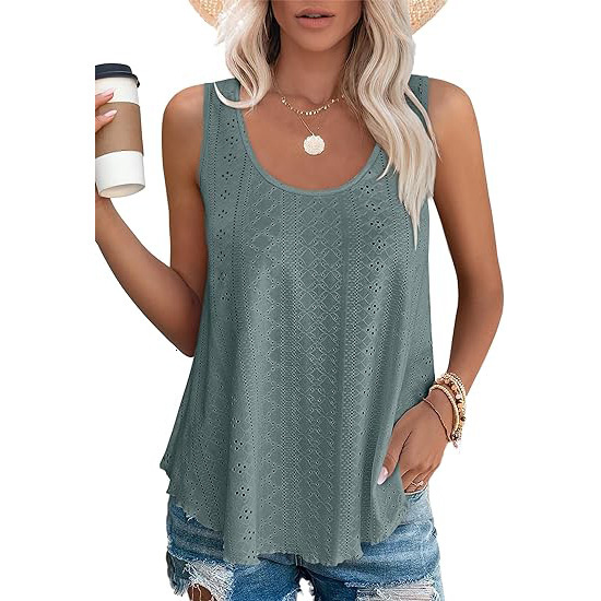 Designer Fashion Trend Plus Size Women's European and American Cross-Border Trade 2025 Spring Summer New Round Neck Loose Sleeveless T-Shirt Top 