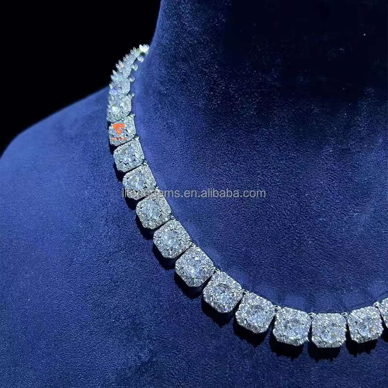 Lifeng Luxury Mens 925 Silver Hip Hop Candy Chain VVS Moissanite Ice Necklace With Diamond for Engagement Punk Style