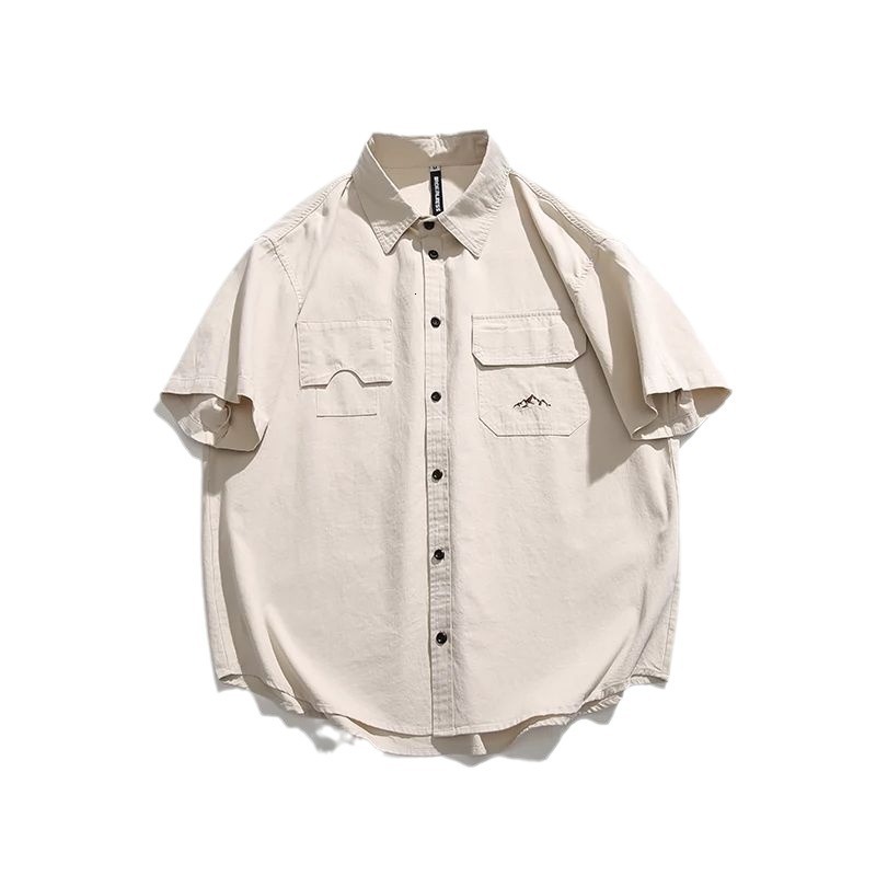 Designer Short Sleeves Factory Direct Supply Japanese Trendy Brand Irregular Pocket Workwear Short Sleeve Shirt Ins Style Unisex Functional Summer Shi