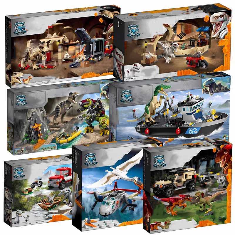Compatible Brands Brick Sets Dinosaur Series Building Blocks Tyrannosaurus Triceratops MOC World Park Toys For Kid Gift C251207