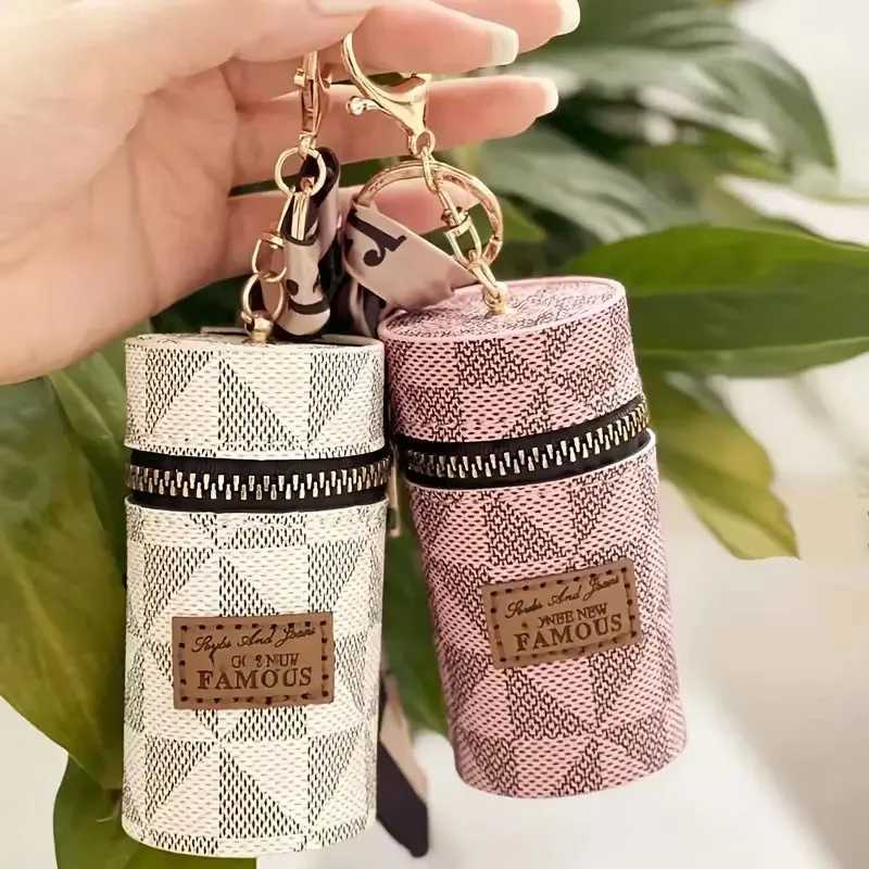 Mini Coin Purse Classic Pouch With Scarf Decor Zipper Portable Multifunctional Lipstick Bag Vintage Flower Leather Y250707