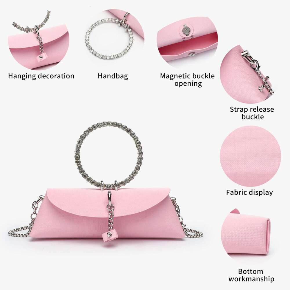Women's handbag hot item 2025 new round shoulder crossbody bag pink high-end dumpling bag