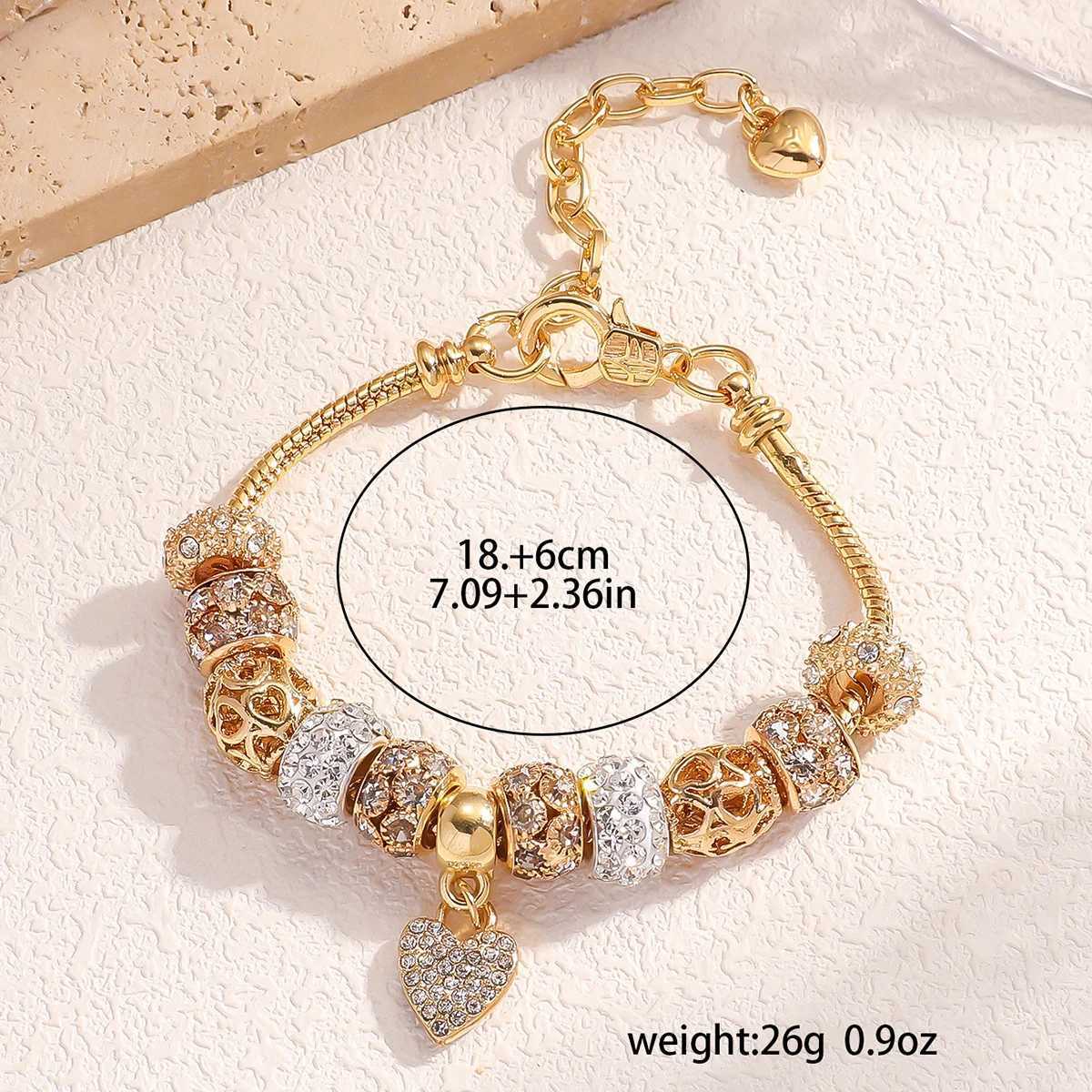 1 Womens Fashion Multi Element Beaded Love Pan Family Bracelet Bracelet Daily Wear Party Accessories XJ250707