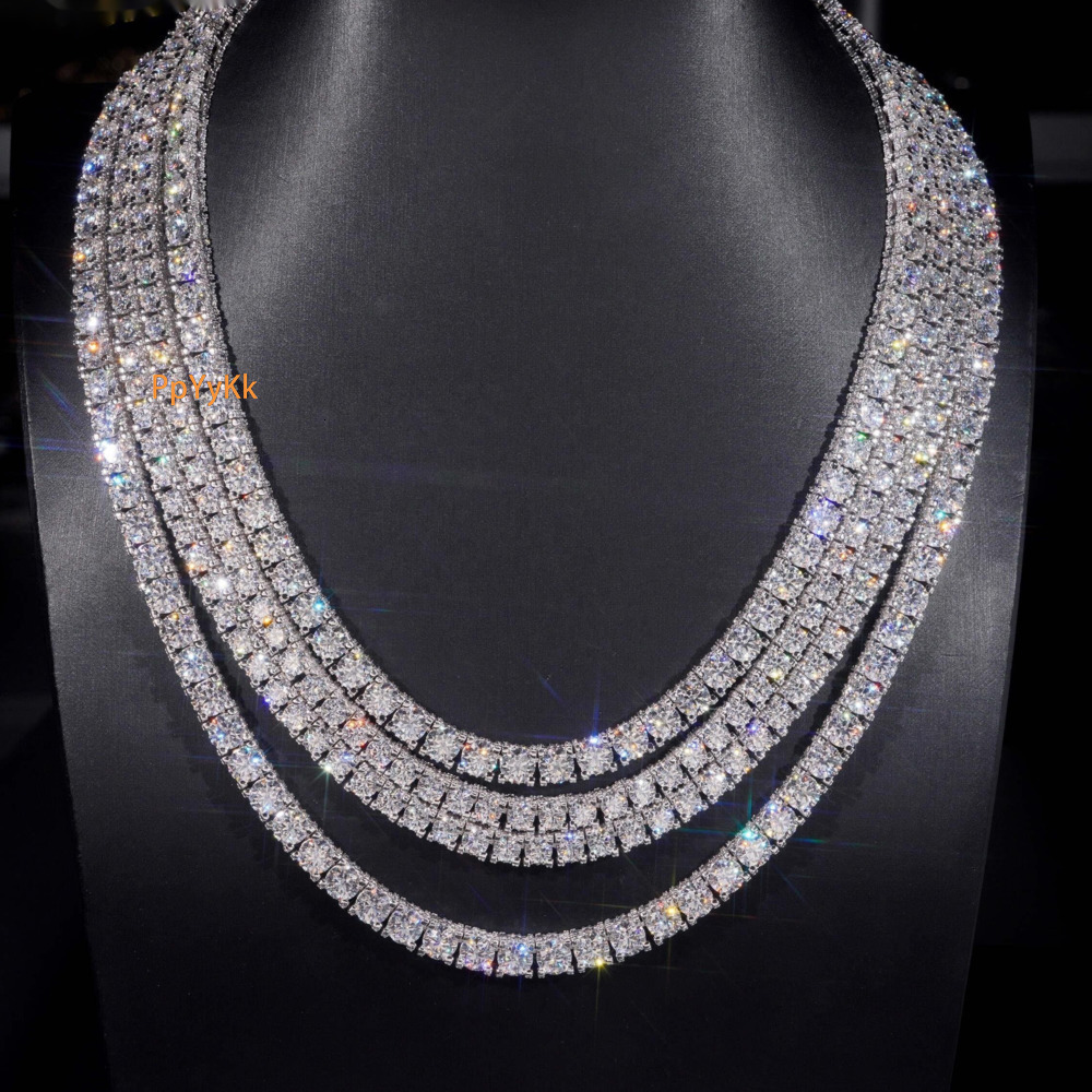 Luxury Hip Hop Jewelry Classic Necklace 925 Silver 5mm 6.5mm Diamond High Quality VVS Moissanite Tennis Chain