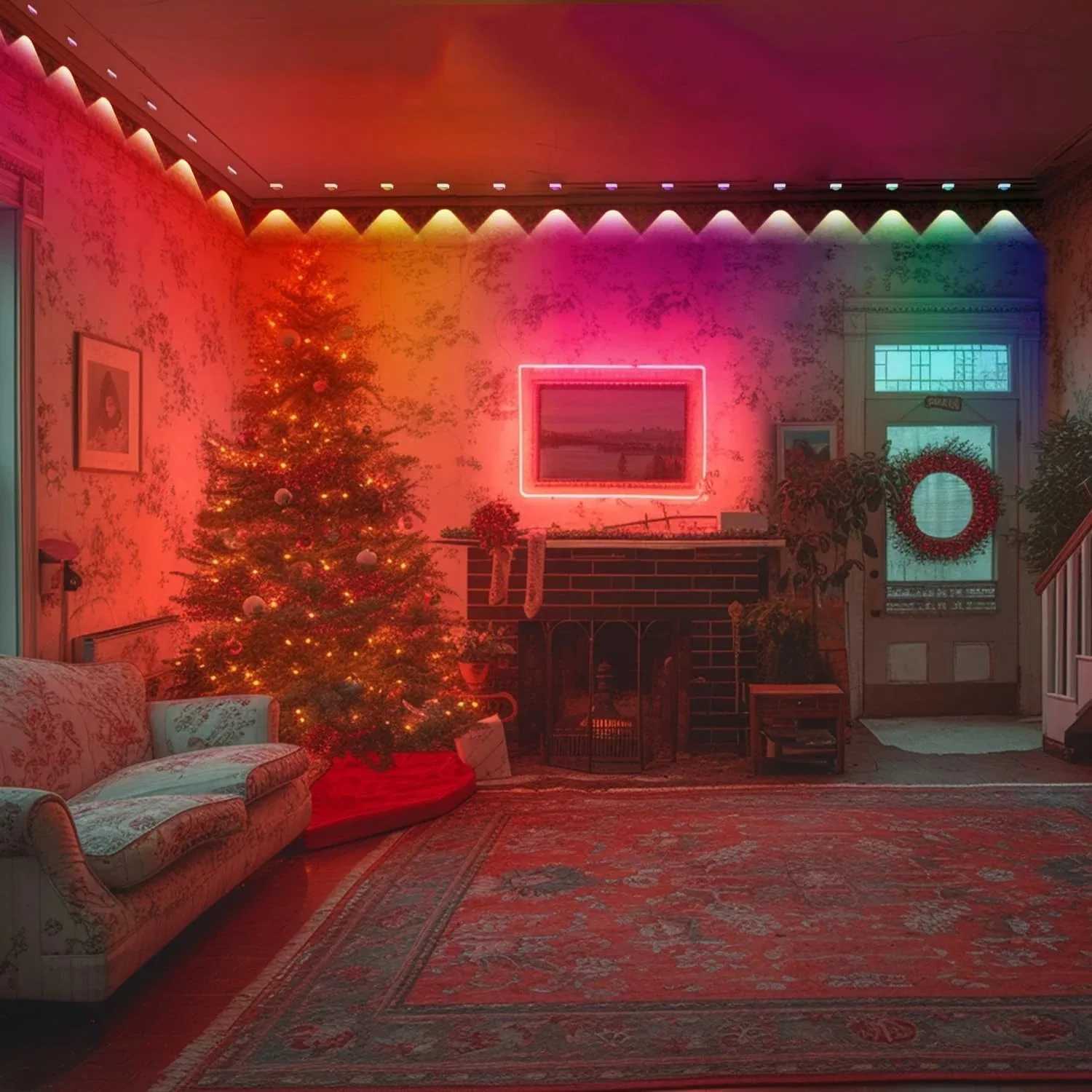 LED String Lights Eaves Decoration Light Strip IP67 Waterproof Suitable for Garden Yard Decoration Christmas Eaves Lights W250701