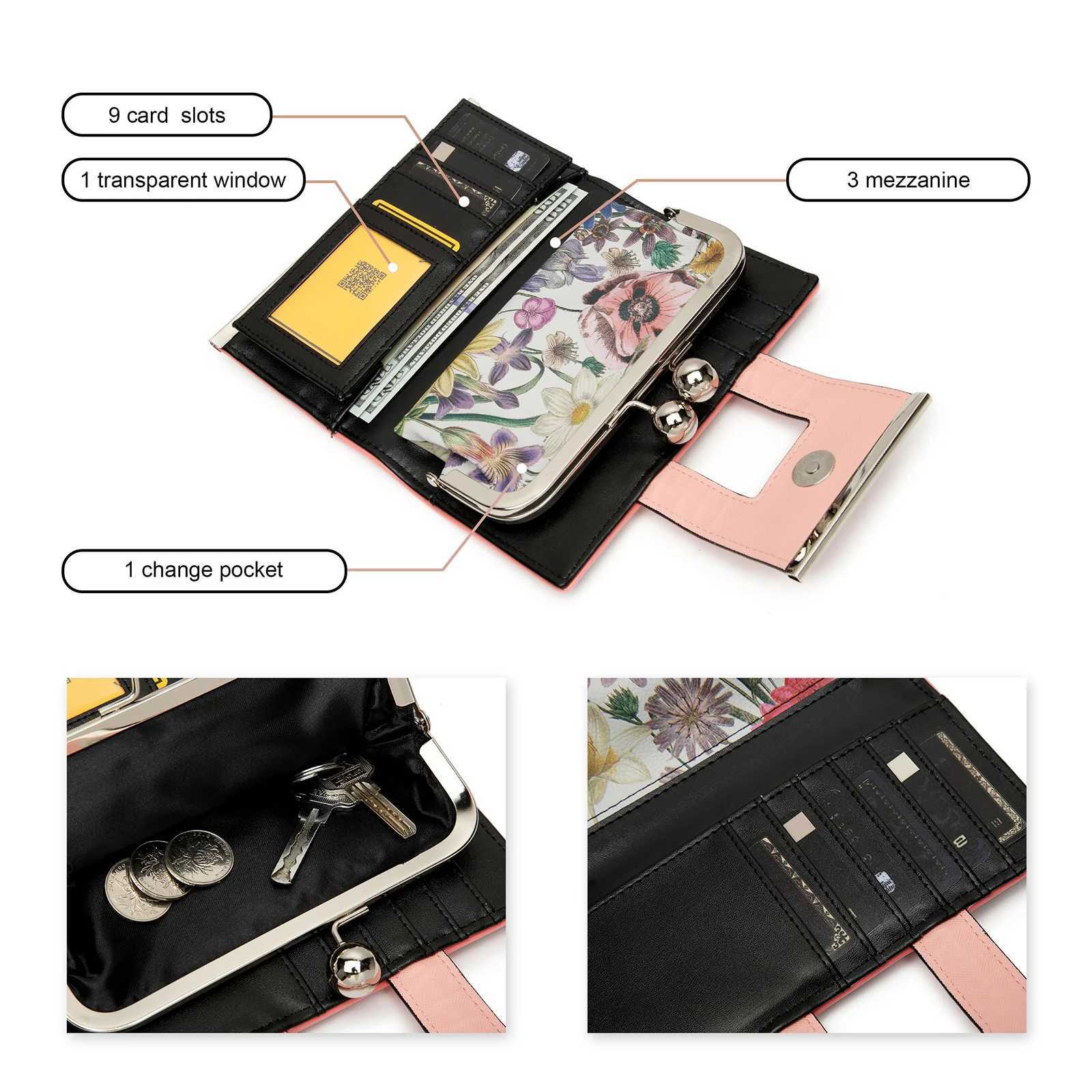 10-card slots and clips Zero SY5025 Leather Large Capacity Handbag Wallet Y250707