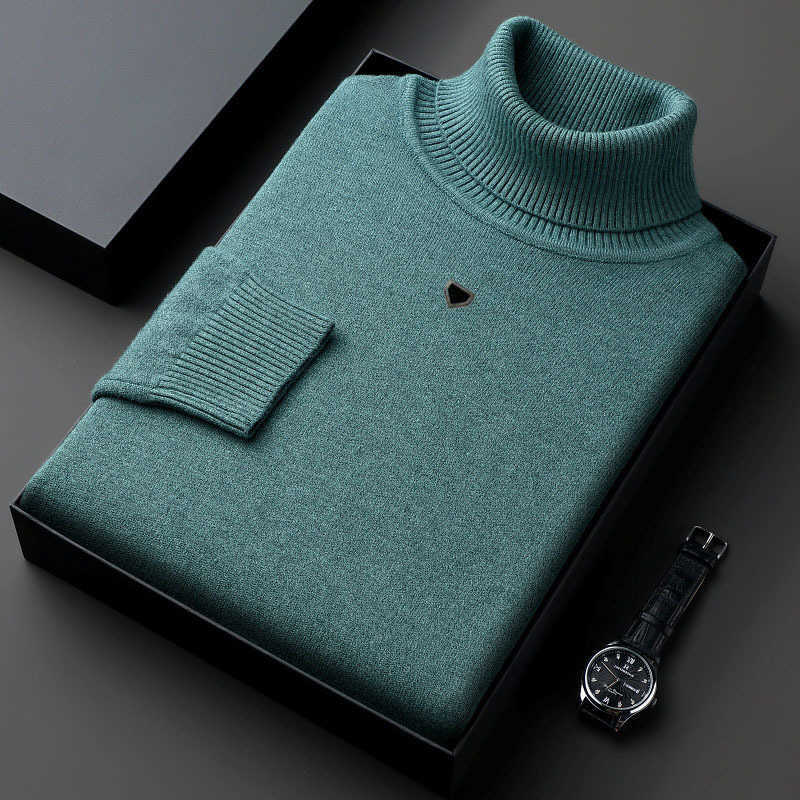 Men's luxury Sweaters designer Winter New Sweater High Collar Solid Color Thick Loose Casual Versatile Knitted Top Clothing for men sweater YZCD