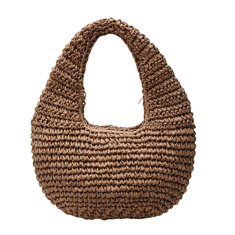 Free shipping designer Niche Crescent Bag Summer New Beach Vacation Style Handwoven Bag Casual Ins Handbag Straw Bag Dumpling Bag