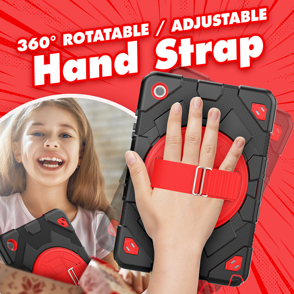For Samsung Galaxy Tab A9 Plus 11 inch kids Shockproof Case Hybrid Armor Protective Tablet Cover 360 Rotating Stand Strap Cases with S Pen Holder SM-X