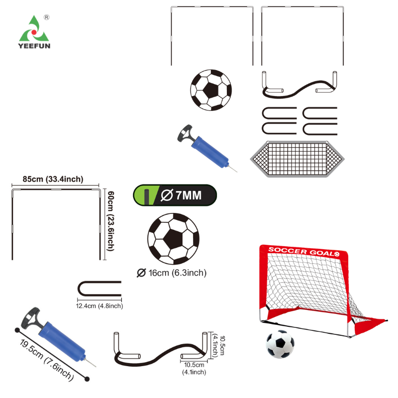 Portable Folding Childrens Soccer Door Toy for Indoor/Outdoor Play