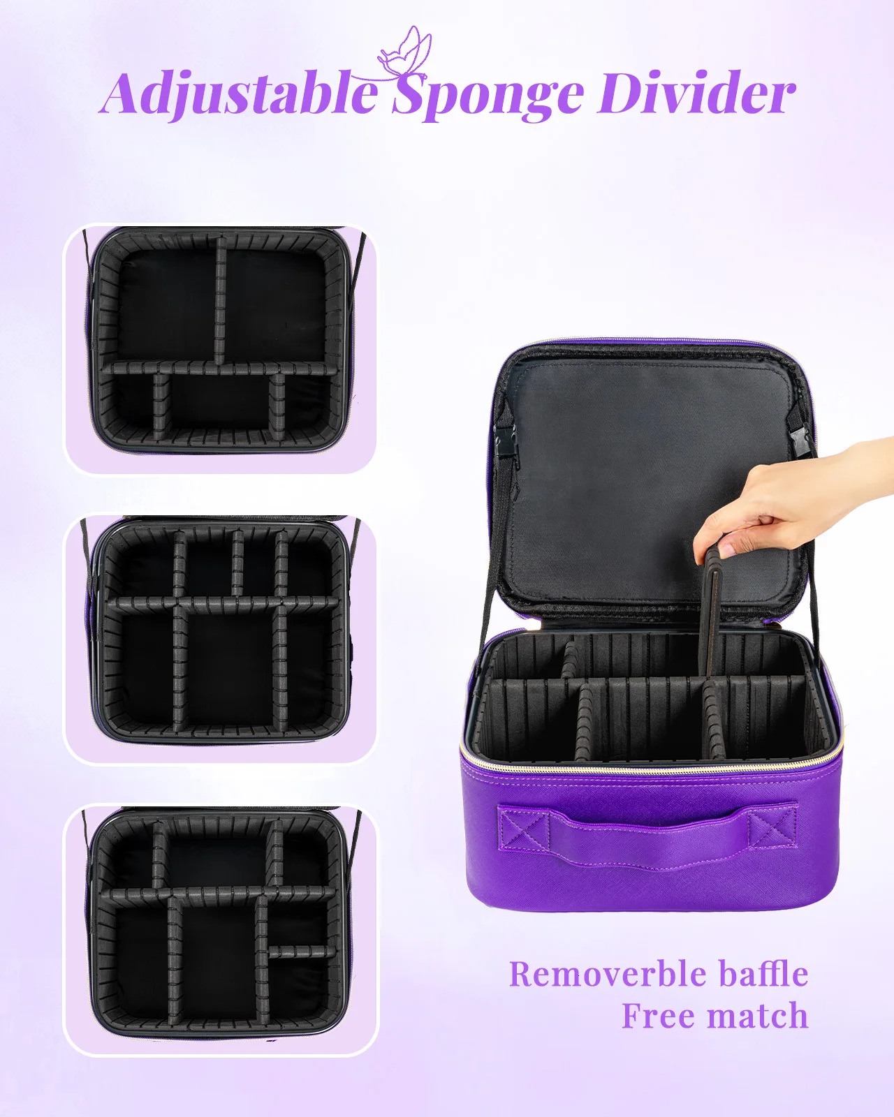 Makeup Bag With Mirror lampTravel Waterproof Necessary Beauty Brush Embroidery Tool Storage Cosmetic Case Portable Makeup Box 250701