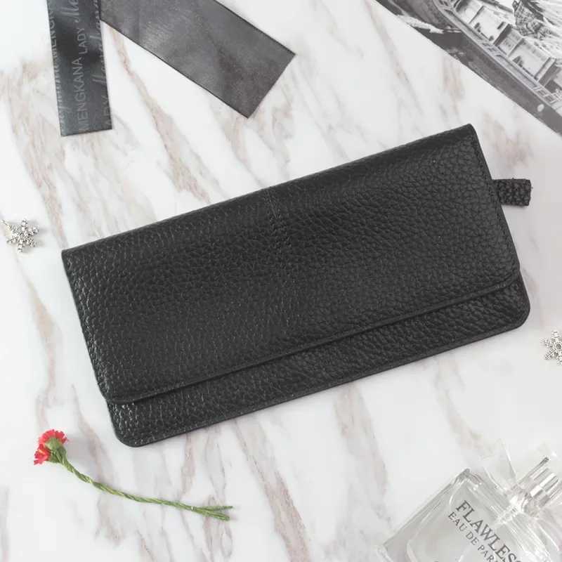 Wen Wallets Genuine Leather Wen LG Wallet Fi Zipper Bag Mticolor Wallet Splicing Wild Coin Purse Womens Wallet Y250707