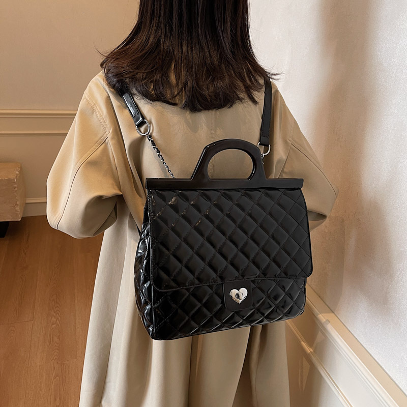 Free shipping designer Quilted Double Shoulder Bag for Women New Trendy Korean Handbag Briefcase College Style Large Capacity Backpack